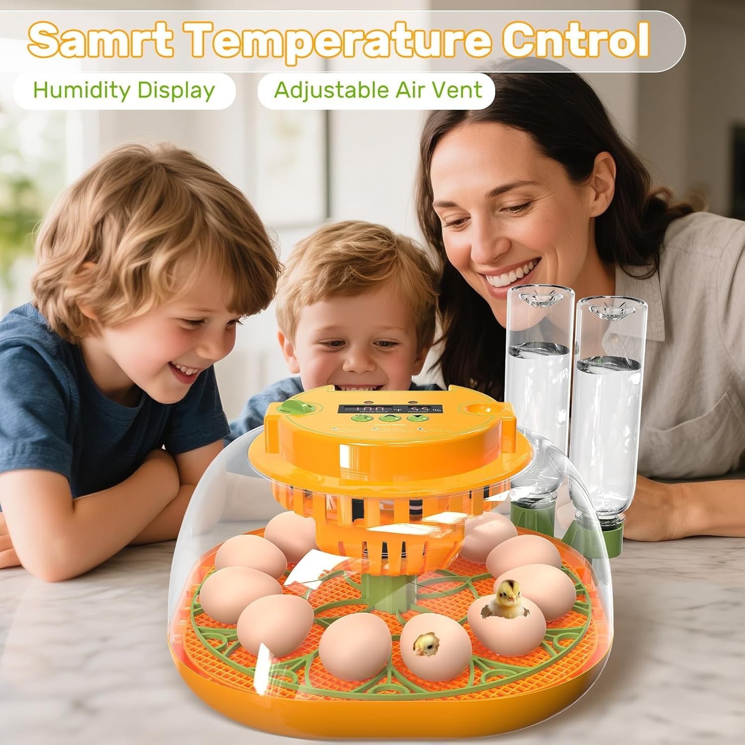 12 Egg Incubator with Automatic Egg Turning and Humidity Control
