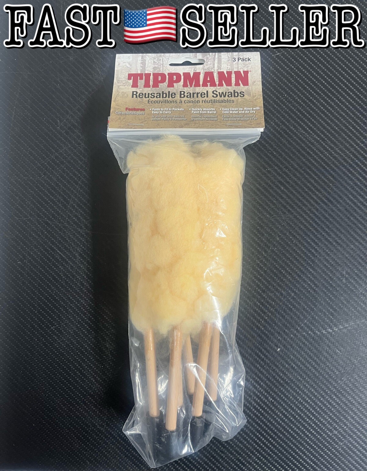 3-Pack Tippmann Reusable Paintball Barrel Cleaning Swabs - NEW! FAST!