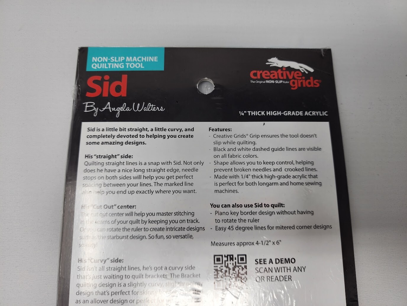 Genuine Creative Grids USA Machine Quilting Tool - Sid CGRQTA9 - Factory Sealed