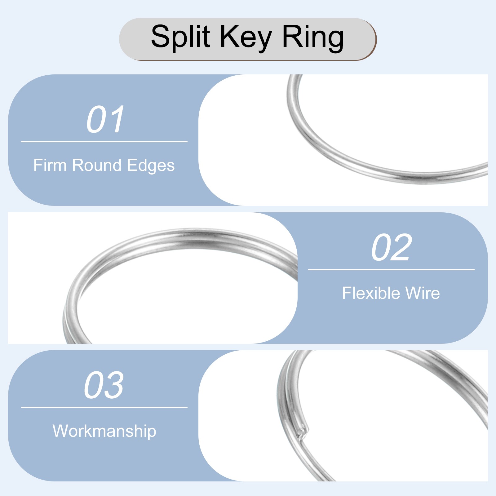 100Pcs 14mm Double Loops Split Rings Small Round Jump Ring Connector Silver