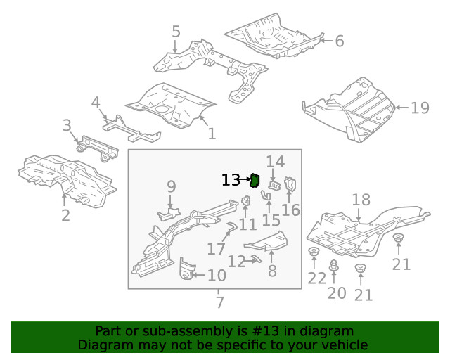 Genuine Honda Gusset R Rear Panel (Upper) 65625-TVA-A00ZZ