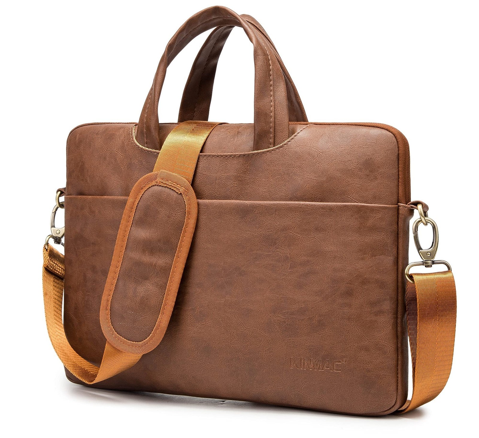 Kinmac Coffee Pu 360° Protective Water-Resistant Canvas Laptop shoulder Mes