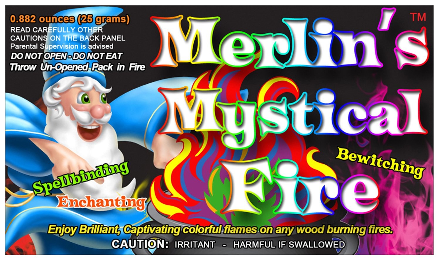 Mystical Fire Merlin’s Color Changing Packets Pits Campfire Green