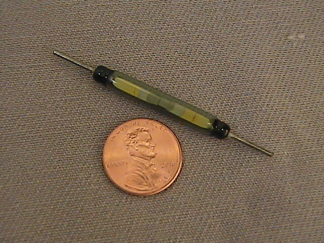 1pcs Magnetic Glass Reed Switch, N/O Contacts,  Large Size,  5mm X 35mm