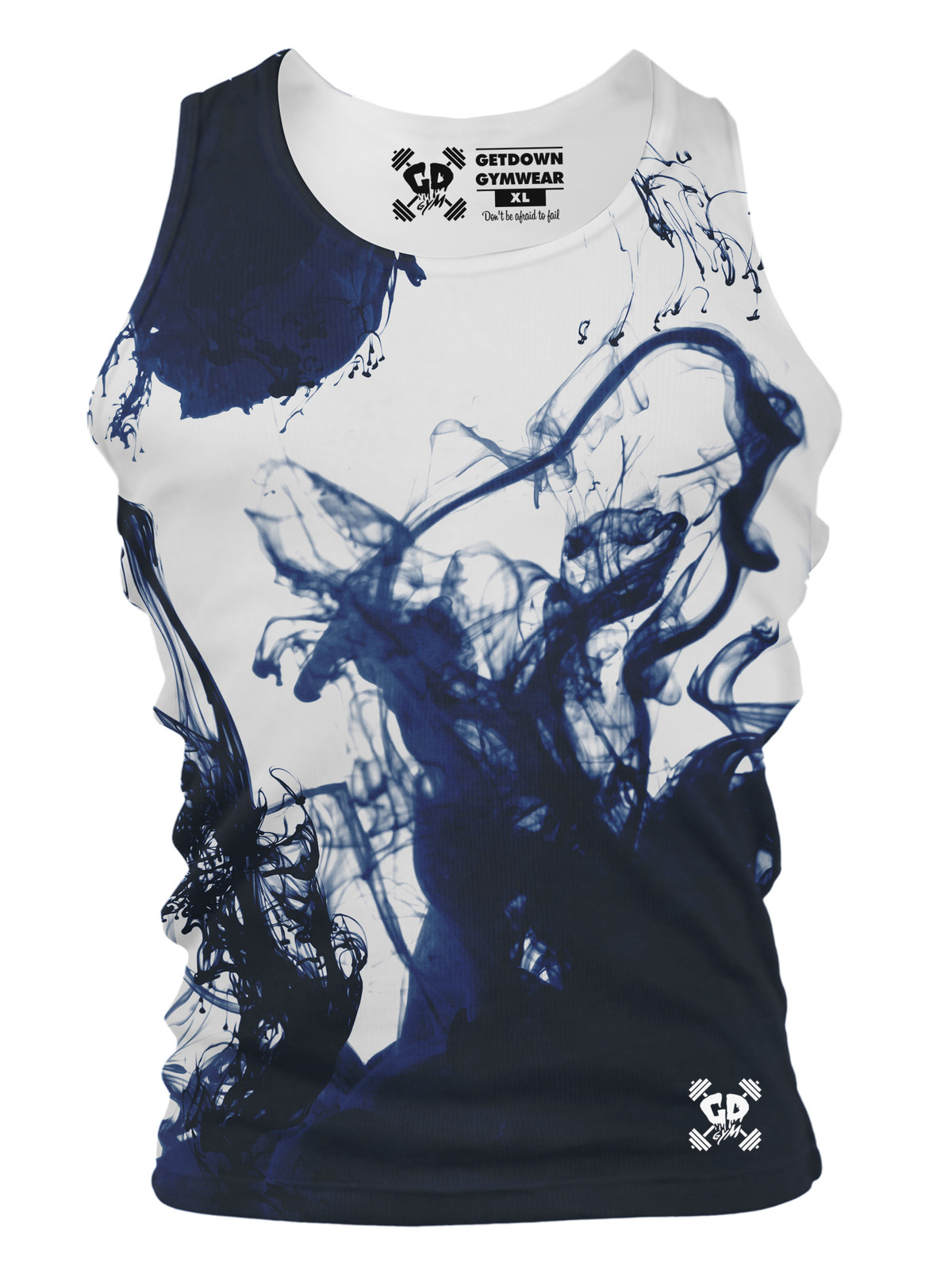 Navy Smoke Tank Gym Vest Men Workout Clothing Bodybuilding Muscle Top Training