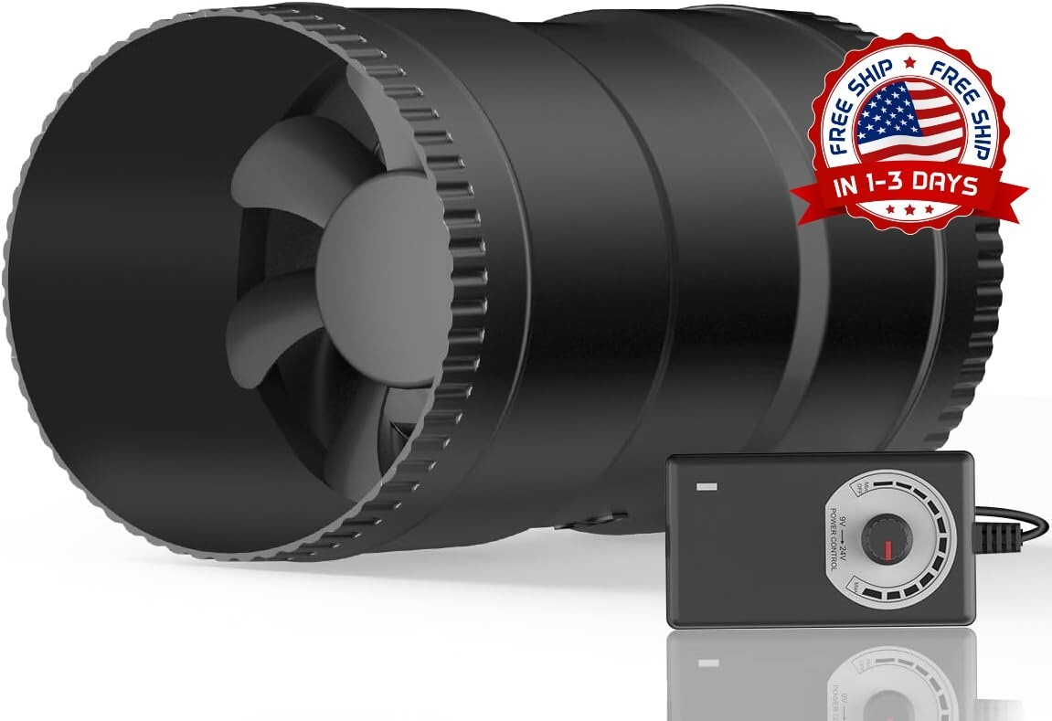 Ventilador de conducto de refuerzo en línea con controlador de velocidad US NEW