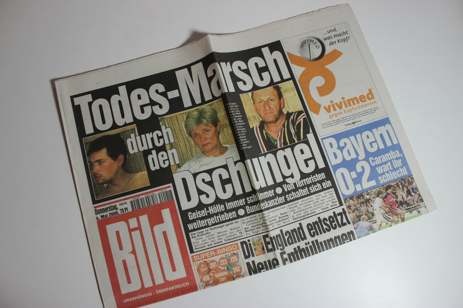 Bildzeitung 04.05.2000 May 4.5.2000 gift 20. 21. 22. 23rd Birthday
