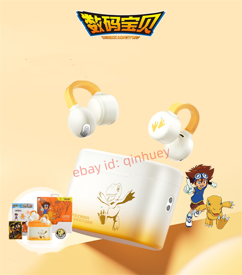 Digimon Wireless Bluetooth Earphone Clip on Headphones Official Gift Box