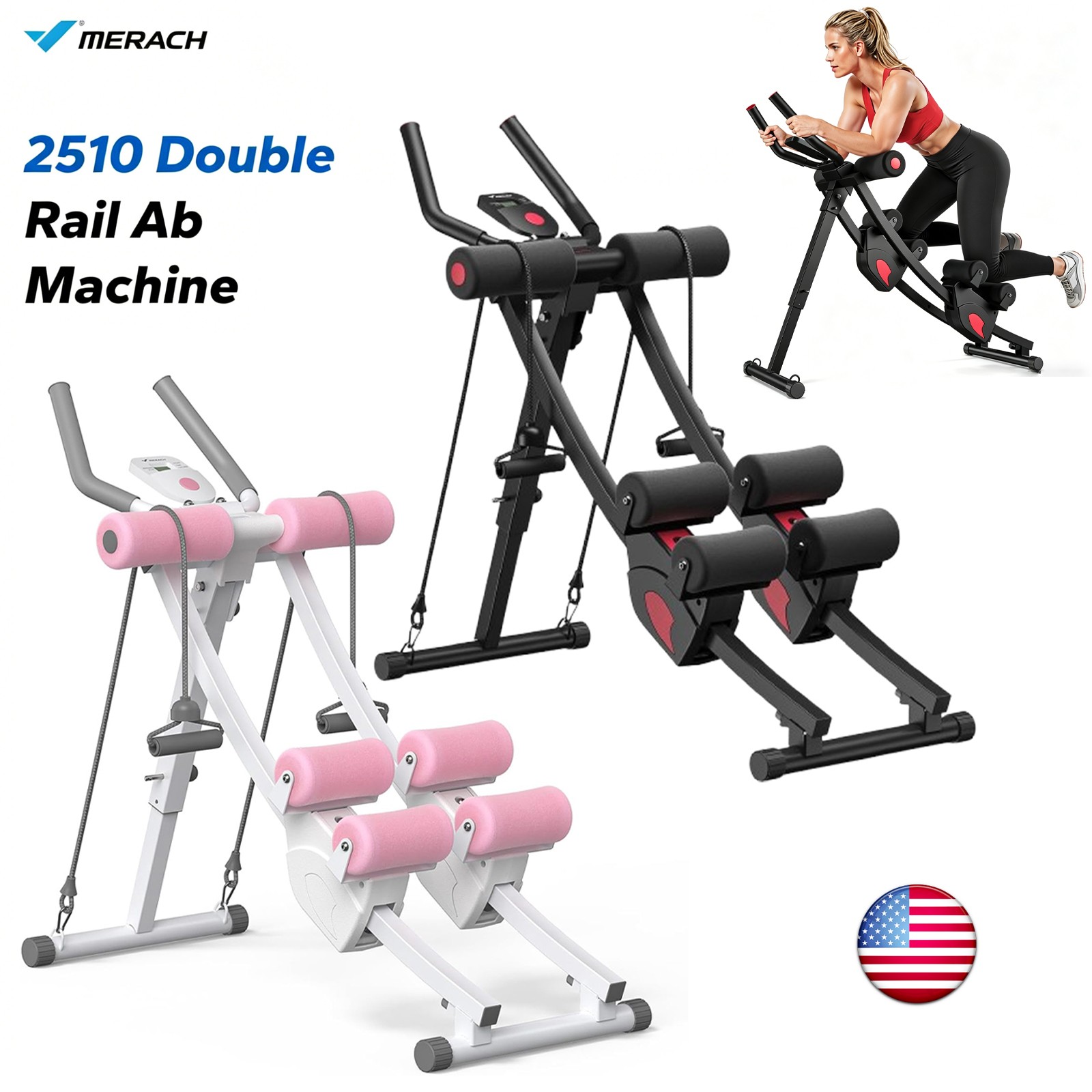 MERACH Ab Machine Adjustable Trainer Machine AB Workout Equipment for Home Gym
