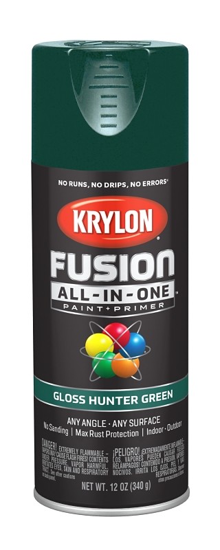 Krylon K02789007 Rust Preventative Spray Paint, Hunter Green, Gloss