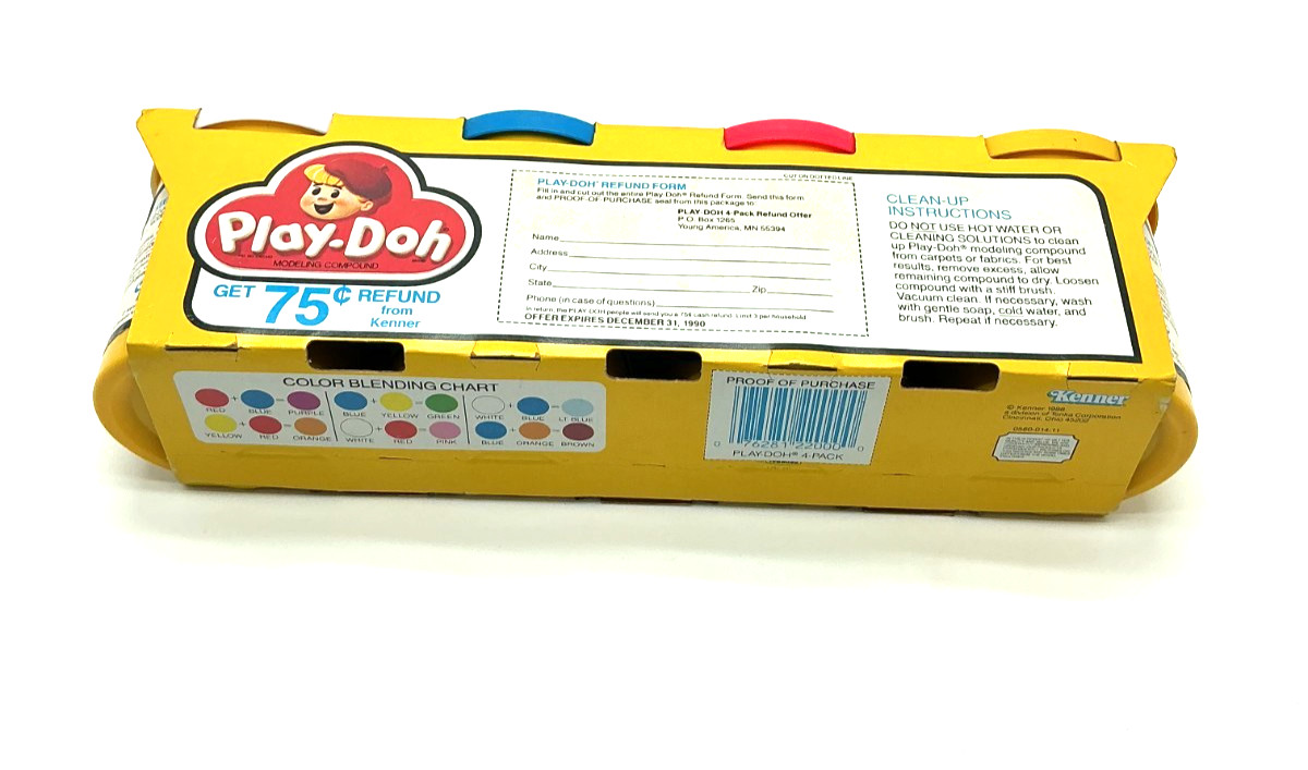 Vtg 1988 Kenner PLAY-DOH 4-Pack -Sealed-