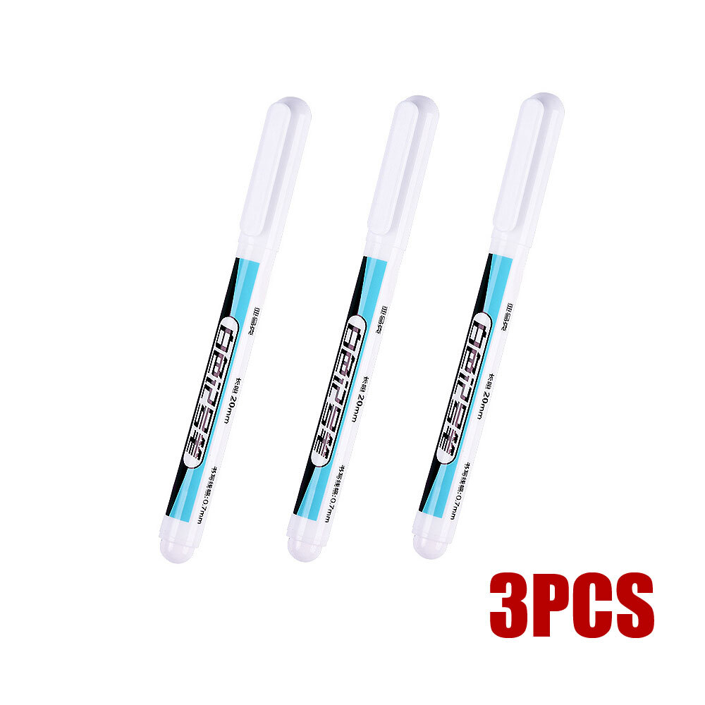 3Pcs 0.7mm White Permanent Paint Marker Pen for Rock Wood Plastic Glass Metal