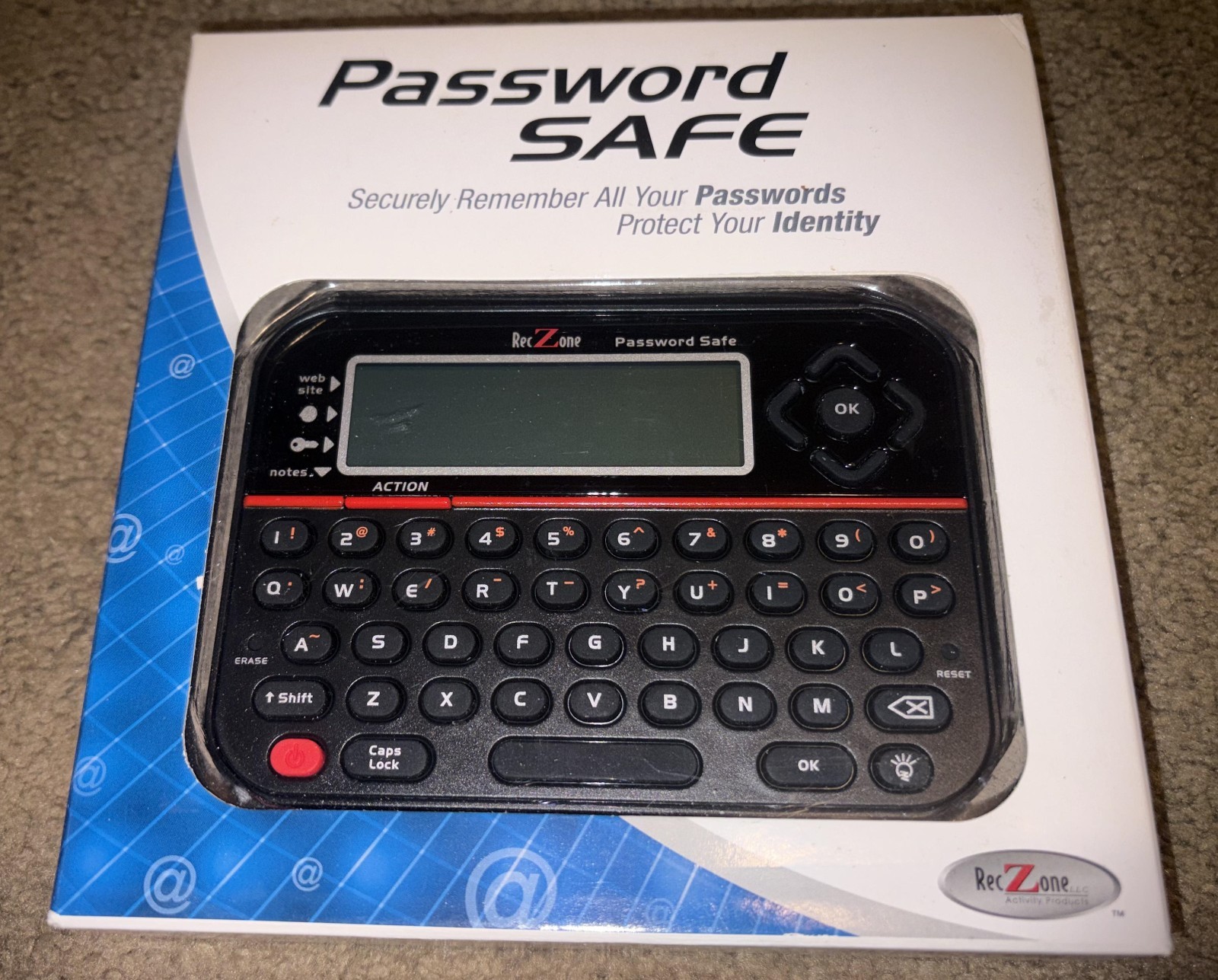 Likely Unused - RecZone Password Safe Safely Store Passwords #595 - Free Shippin