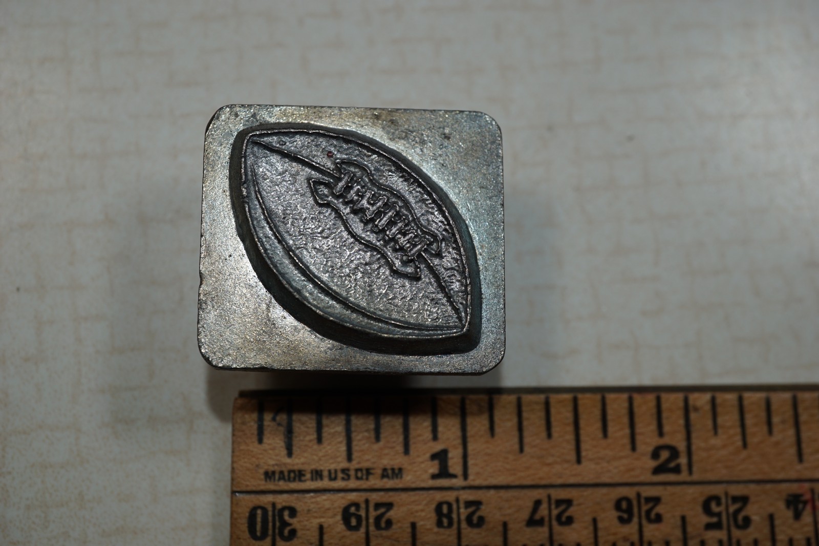 Vintage Rare Leather Carving Working Tool Craftool Co. USA Stamp 8384 Football