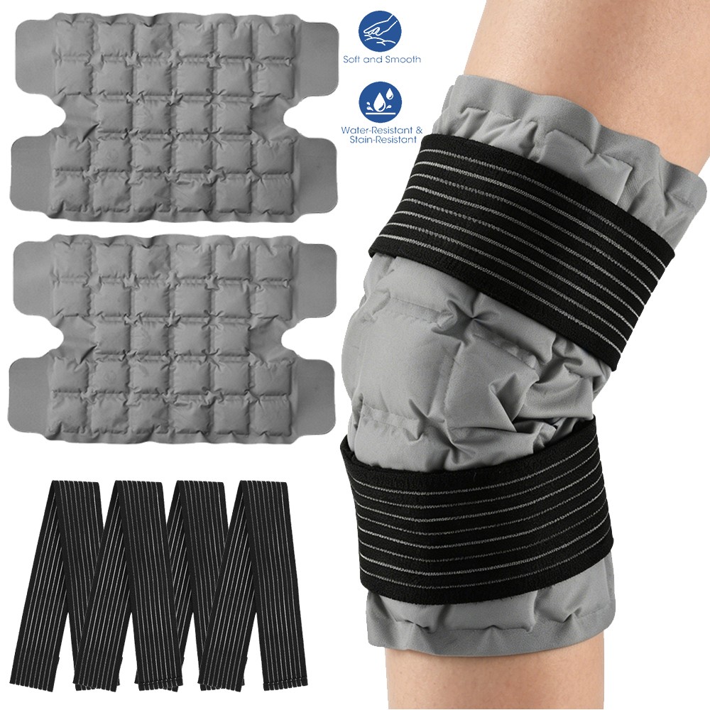 1/2x Knee Ice Pack Wrap Reusable Ice Pack Self-Absorbing Water Resin Hot/Cold