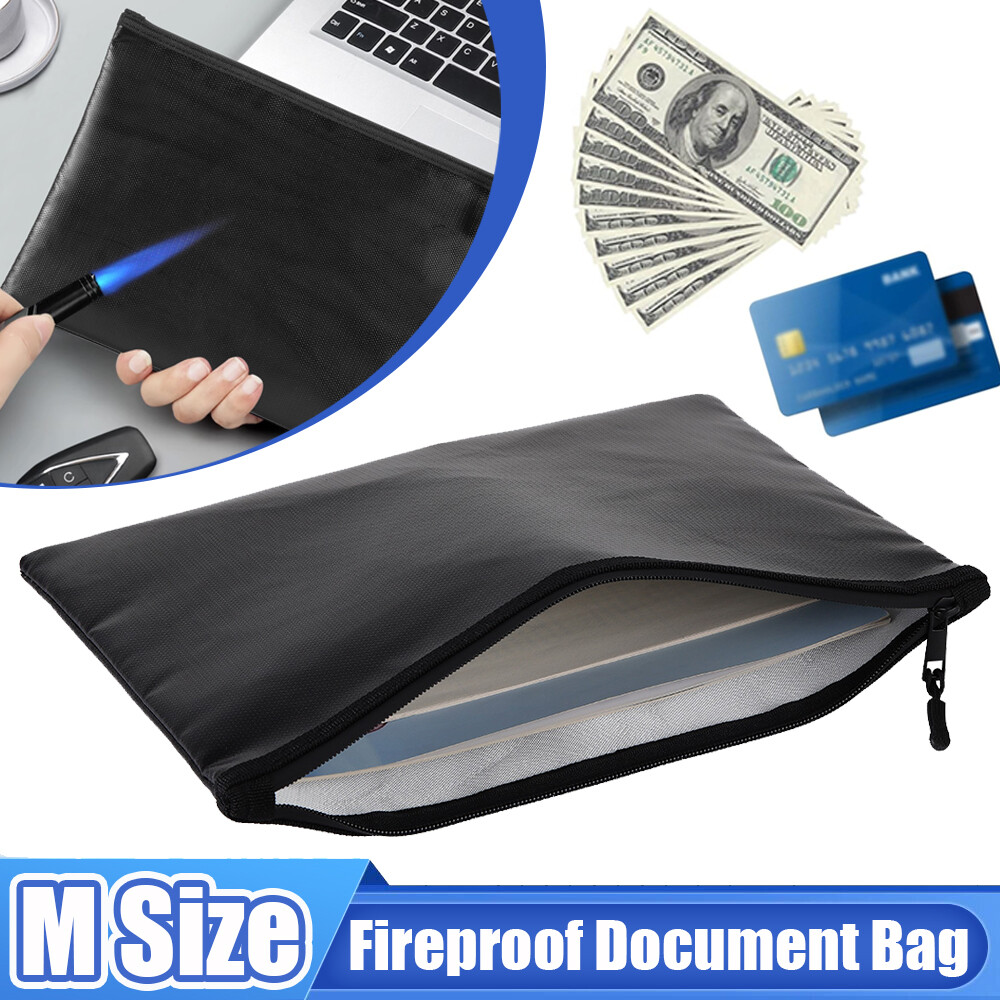 2000℉ Upgrade Fire Proof money Bag Fireproof Document Pouch Waterproof Safe Cash