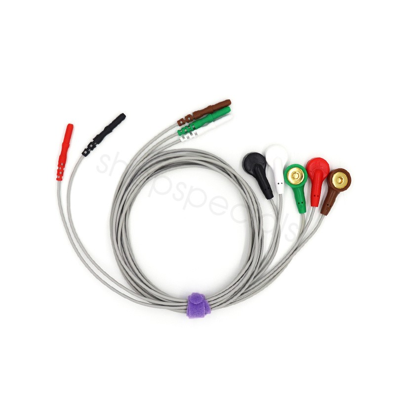5Lead ECG Cable Replacement Wire for CONTEC TLC9803 Dynamic ECG System
