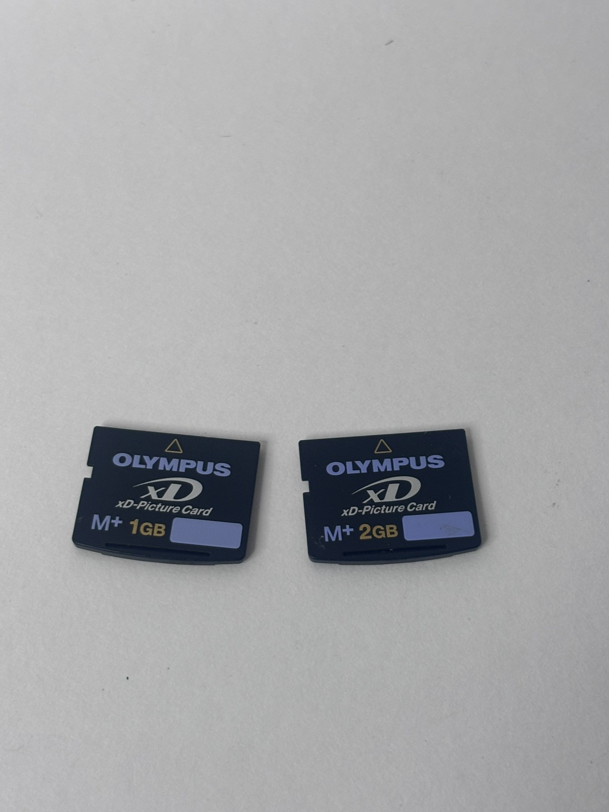 Lot Of (2) Olympus xD Picture Card 2GB And 1GB M+ Camera Memory Card With Case