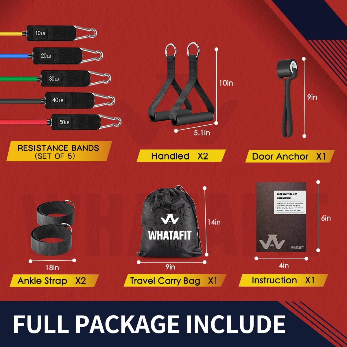 Resistance Bands, Exercise Bands，Resistance Bands for Working Out, Work Out B...