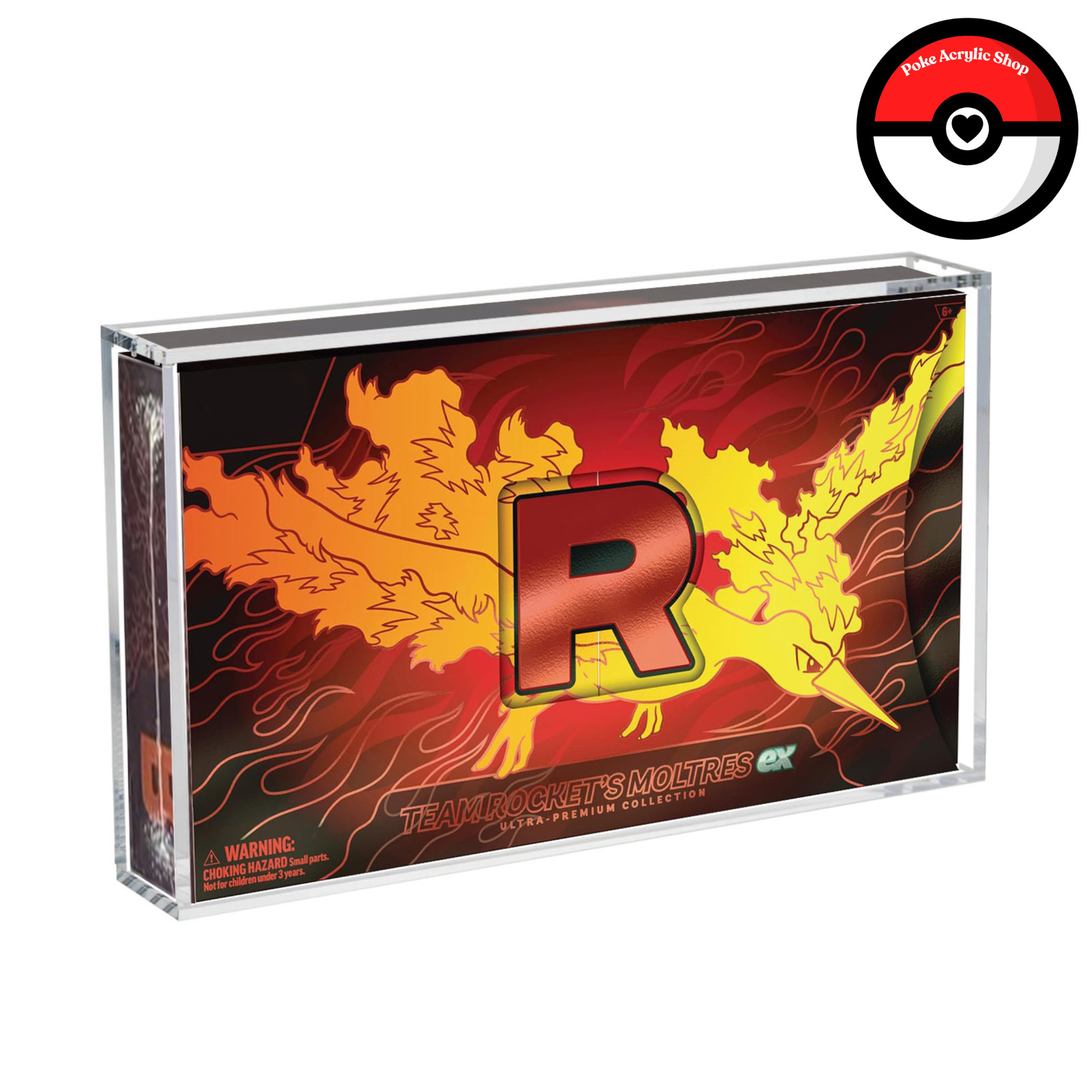 Acrylic Case with Magnetic Lid for Pokemon Team Rocket's Moltres UPC