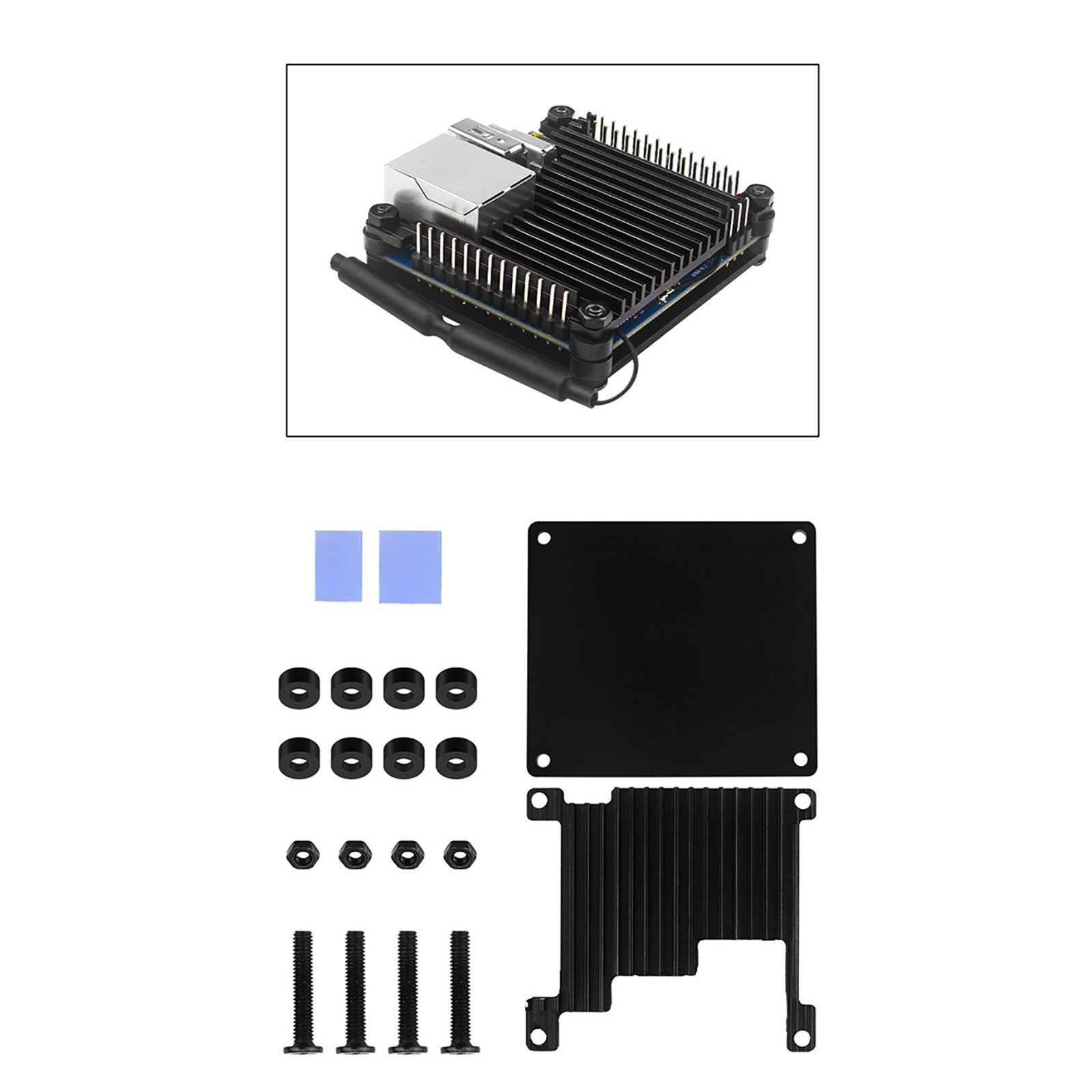 1PC Metal Aluminum Alloy Shell Cooling Heat Sinks Case for Orange Pi Zero 3
