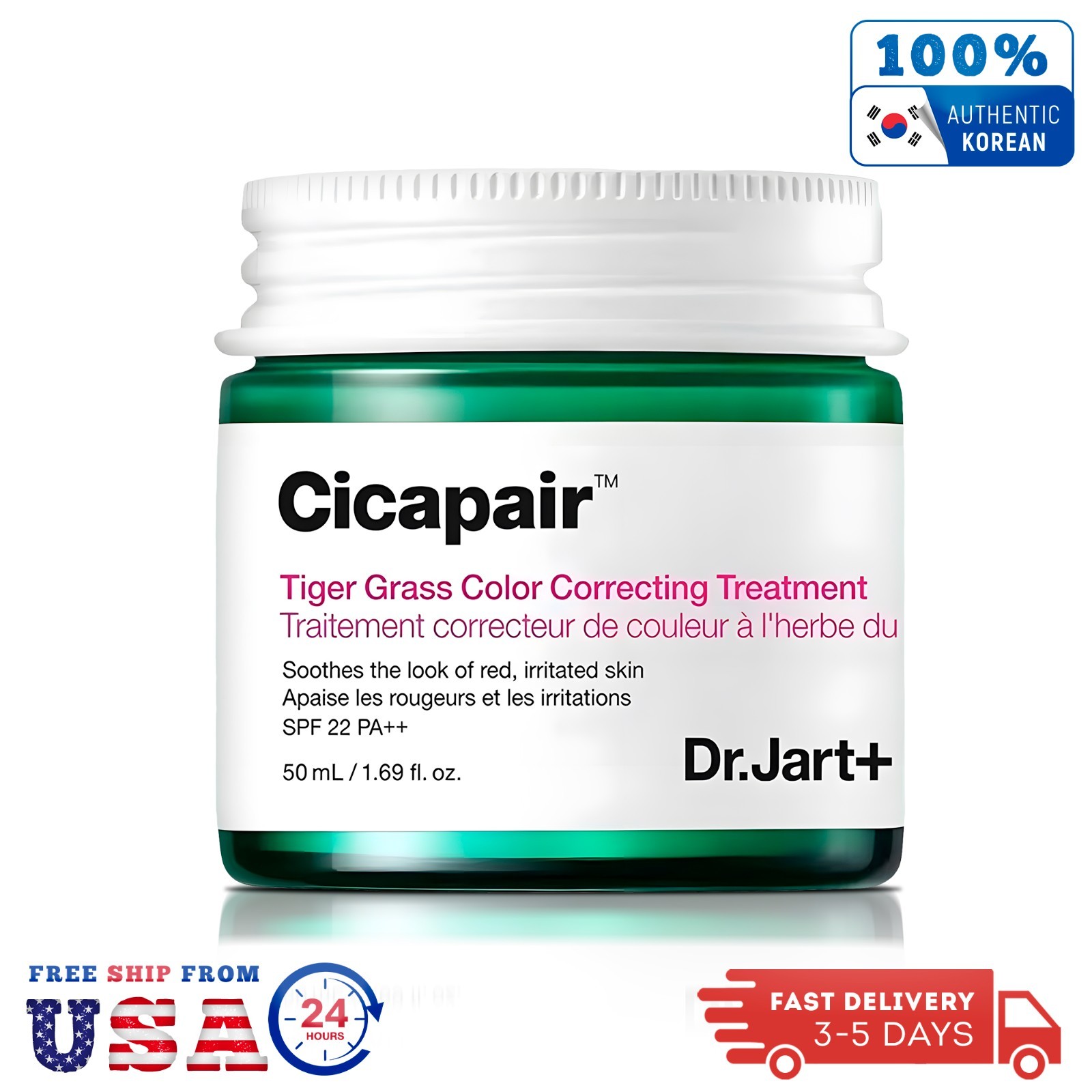 Dr. Jart+ Cicapair Tiger Grass Color Correct SPF Cream 50ml, 100% Genuine Korean