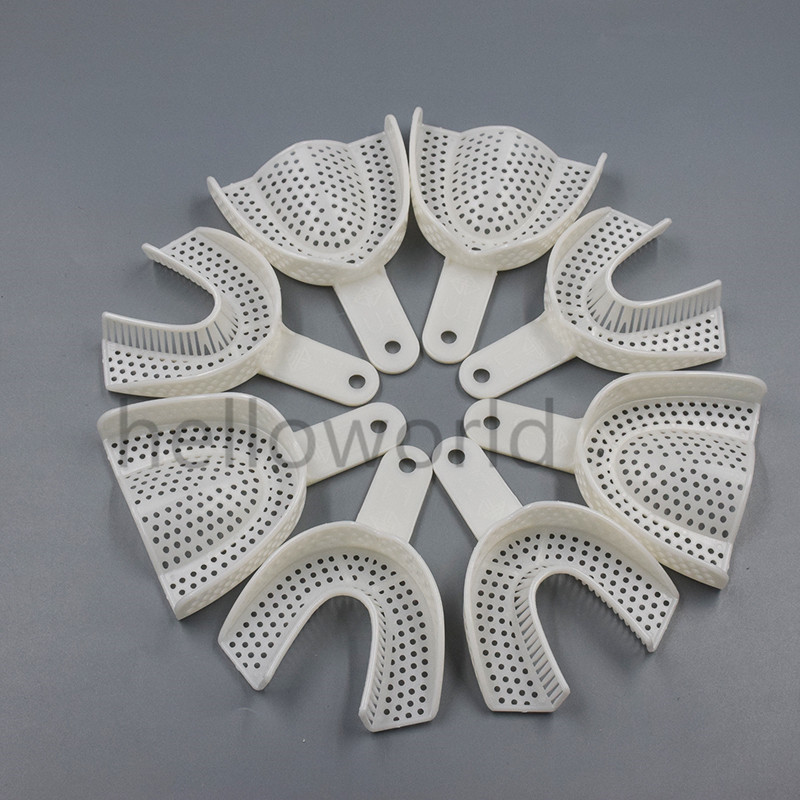 6 Pieces Dental Disposable Plastic Impression Trays L&M&S Upper & Lower Quadrant