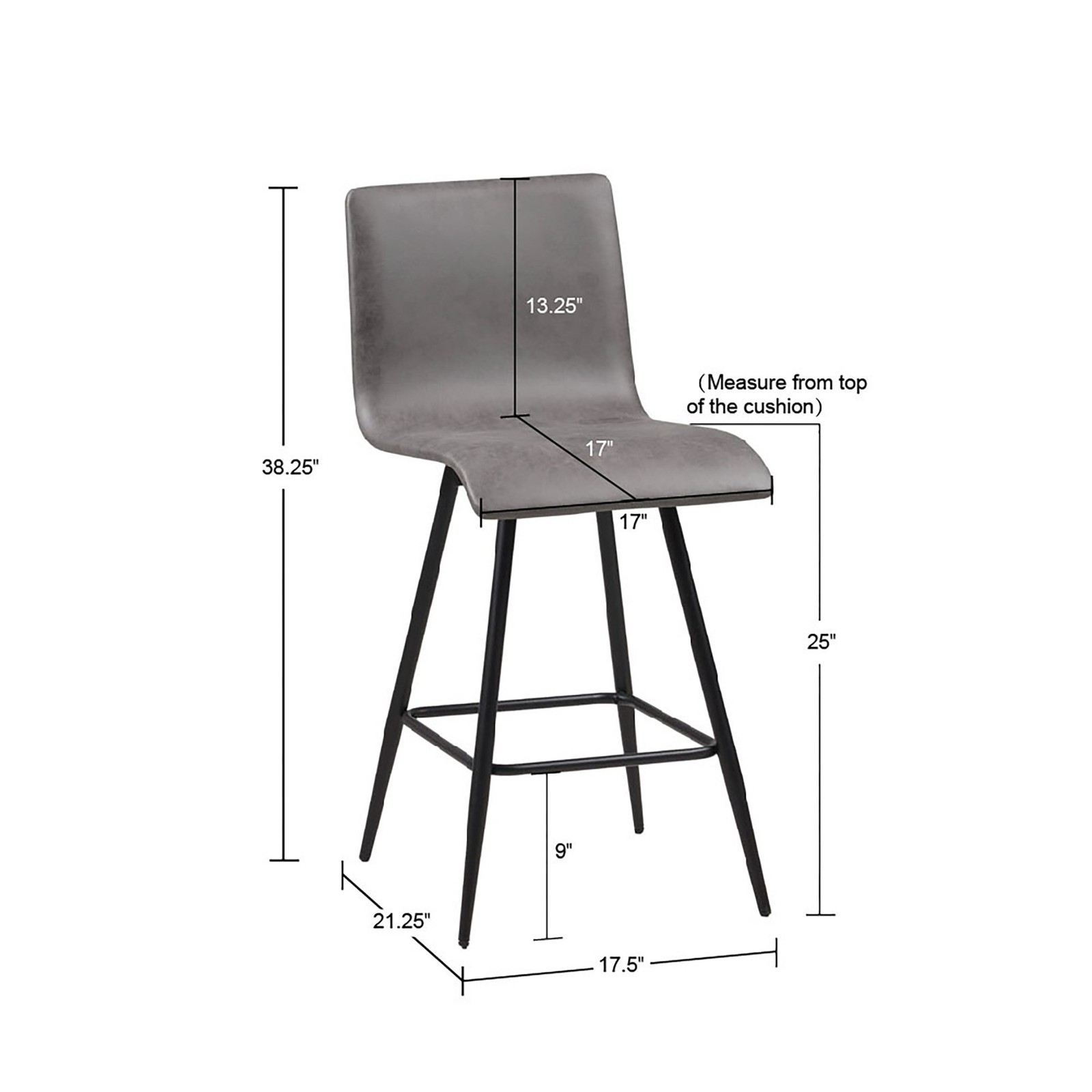 Faux Leather Swivel Counter Stool