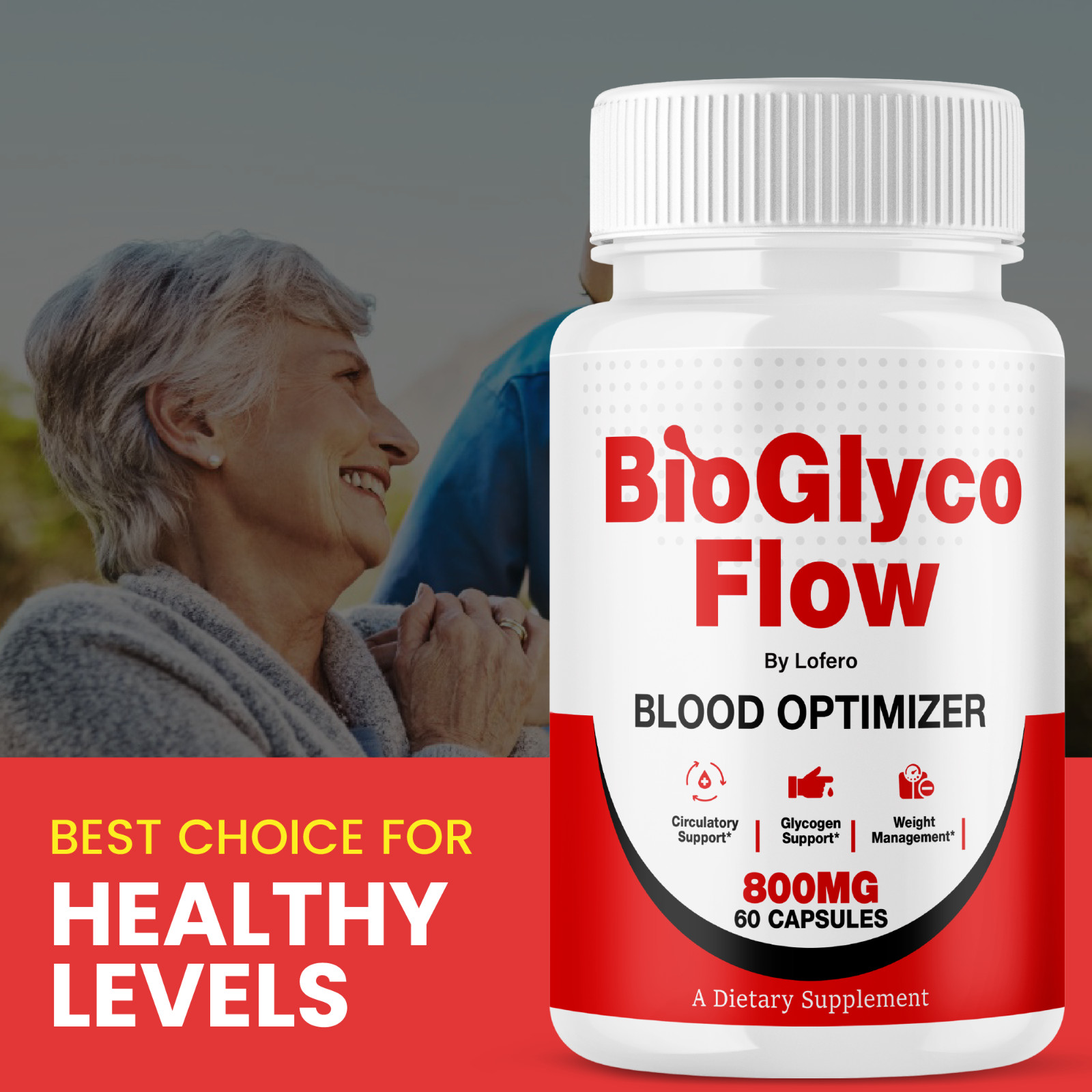 BioGlyco Flow Capsules Bio Glyco Blood Optimizer Supplement Reviews Pills (60ct)