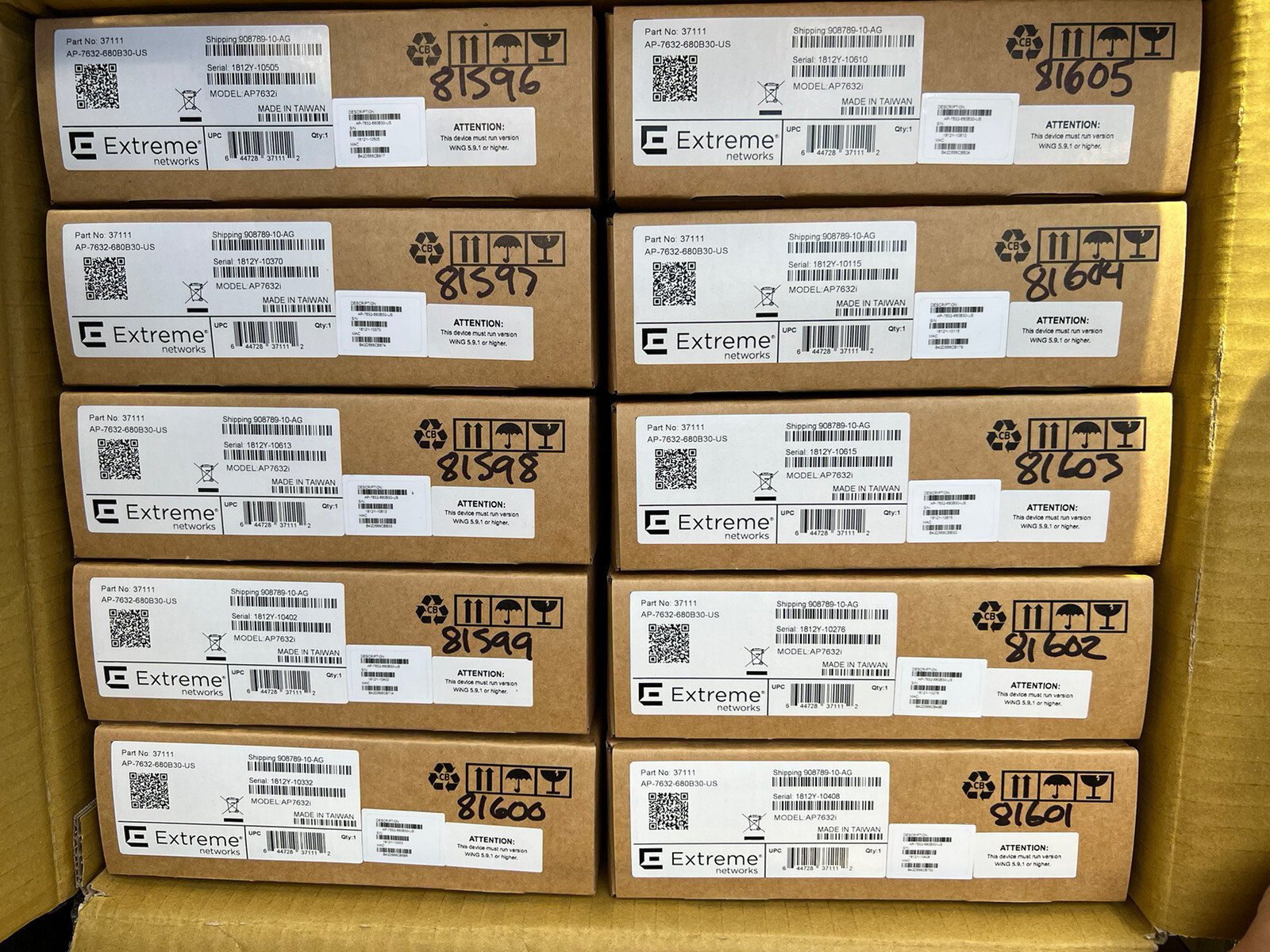 Extreme AP-7632-680B30-US Indoor Access Point WiNG AP 7632i (Lot Of 10)