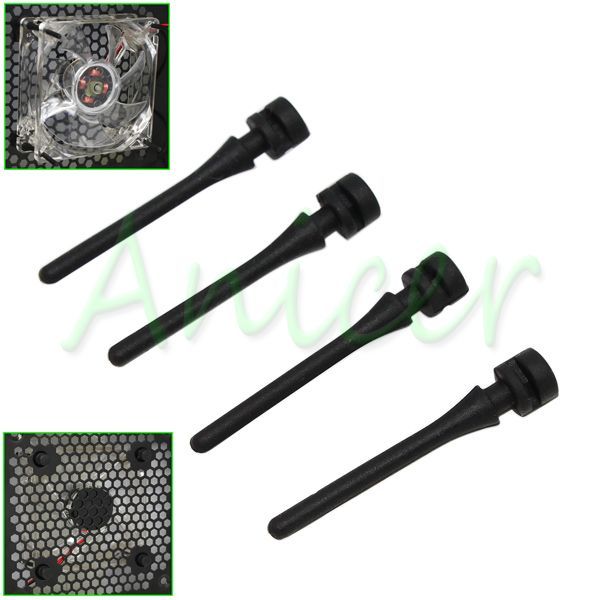 4pcs Rubber Shock Absorption Noise Reduction Silicone Screws For PC Case Fan BLK