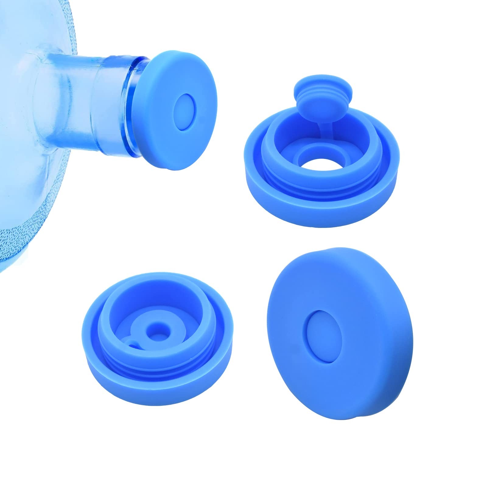 3 & 5 Gallon Water Jug Cap Water Bottle Caps Silicone Jug Lids Reusable Repla...