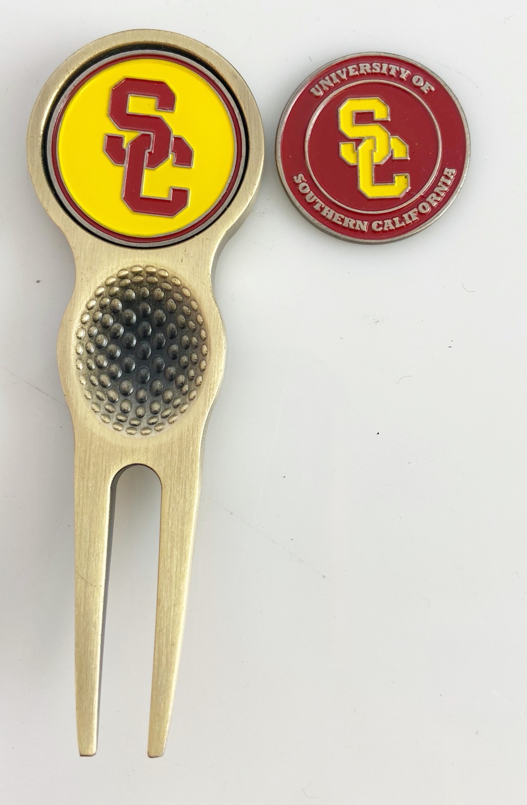 NCAA Golf Divot Repair Tool w/ Ballmark Bronze USC TROJANS