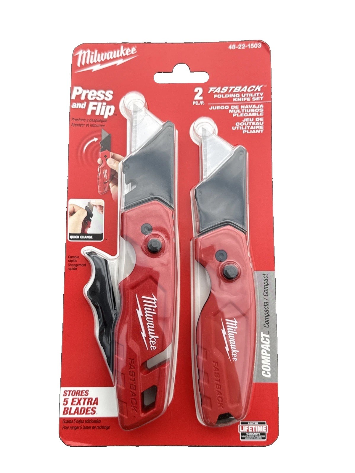 Milwaukee 48-22-1503 FASTBACK 2-Piece Utility Knife Set