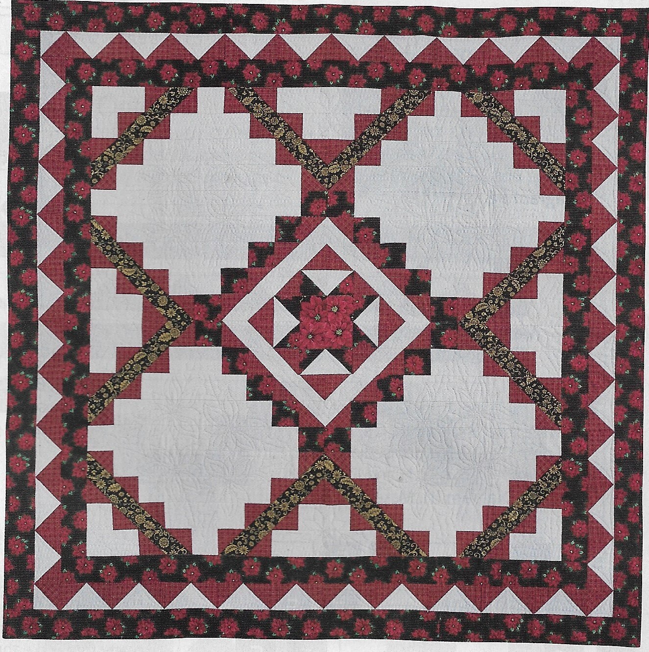 Flor de Navidad Quilt quilting pattern instructions