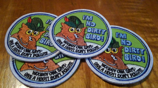 New Woodsy Owl designed embroidered patch set - 3 different patches