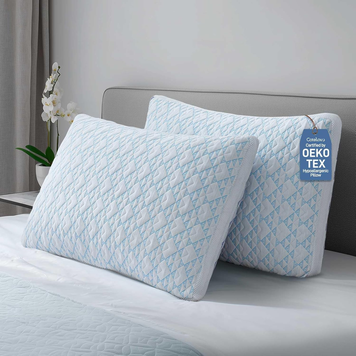 Shredded Memory Foam Soft Cooling Viscose Pillows Adjustable Hypoallergenic Hote