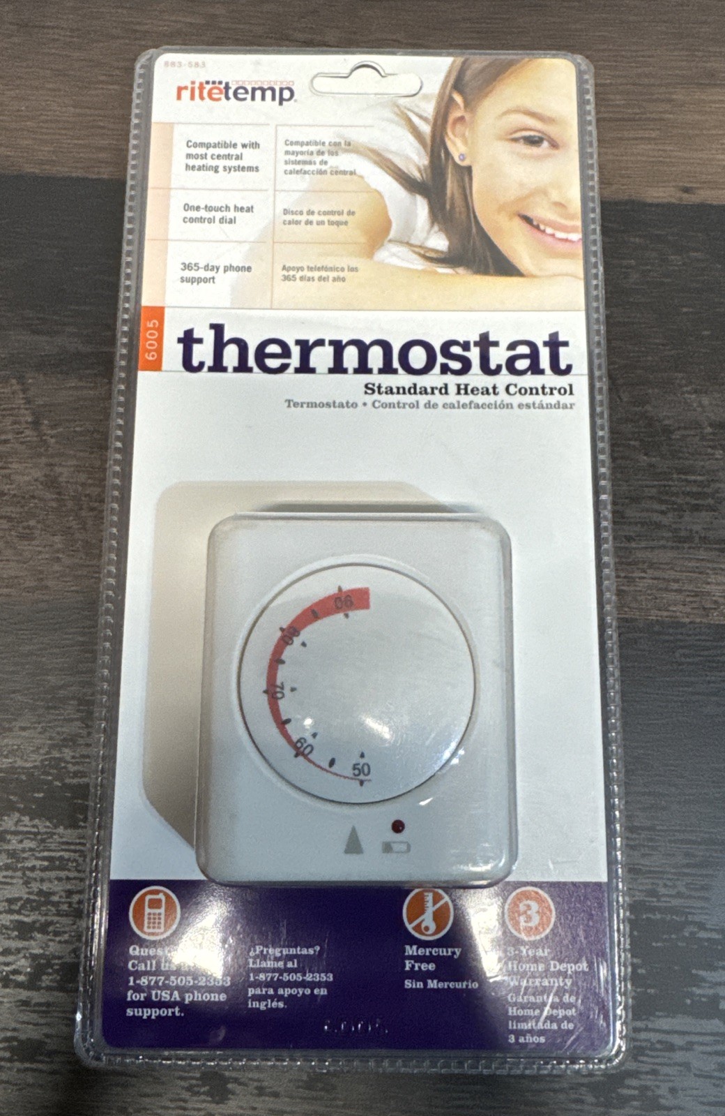 RiteTemp 6005 Thermostat Standard Heat Control