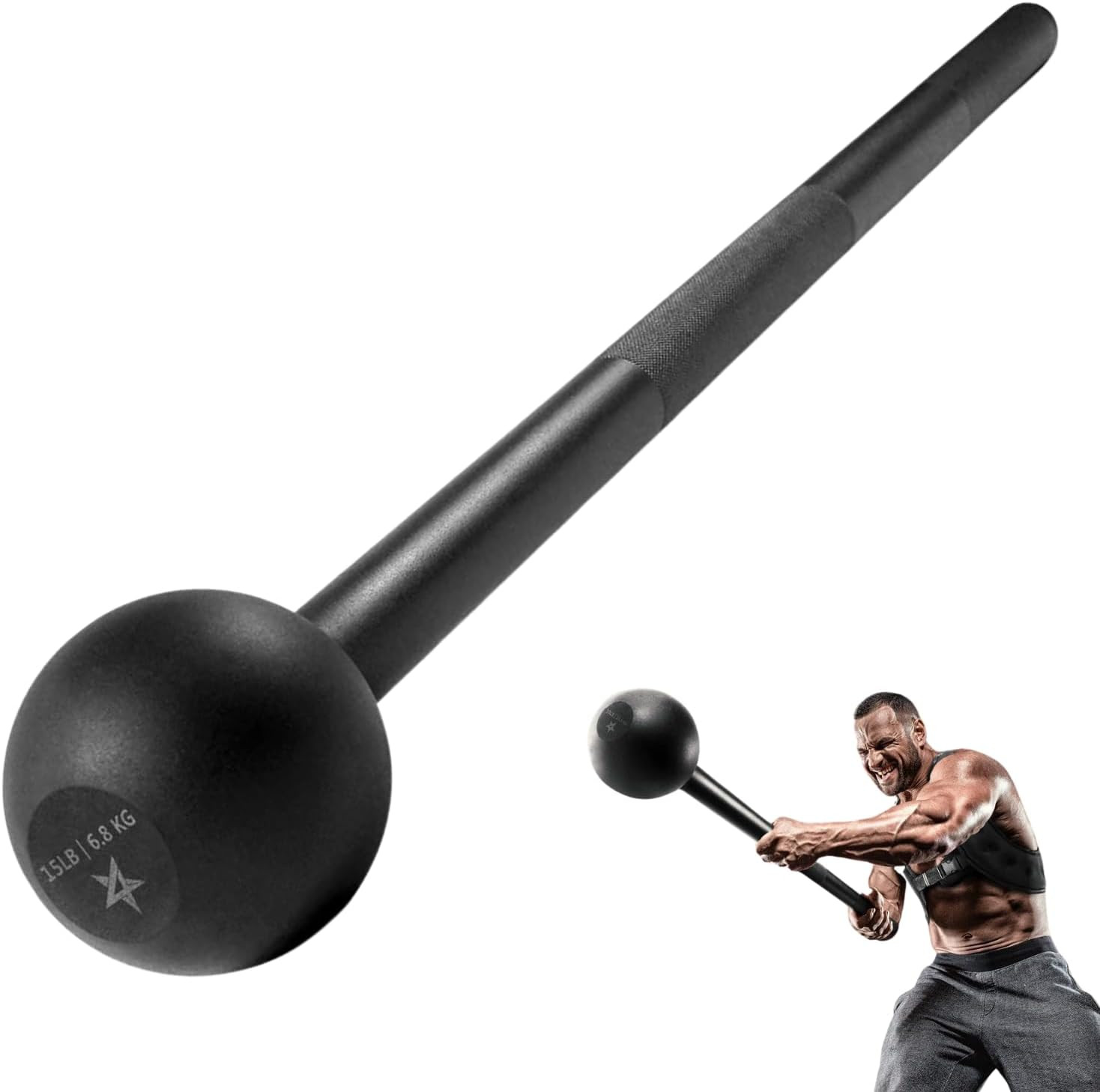 Steel Mace Bell for Strength Training, 15 & 20 LB