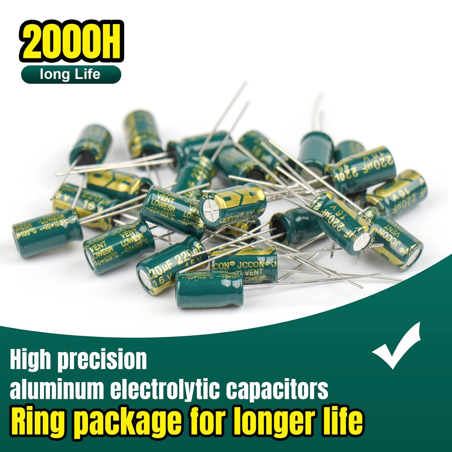 925PCS Electrolytic Capacitor Assortment Kit 36 Values 1uF-1000uF 63V Box