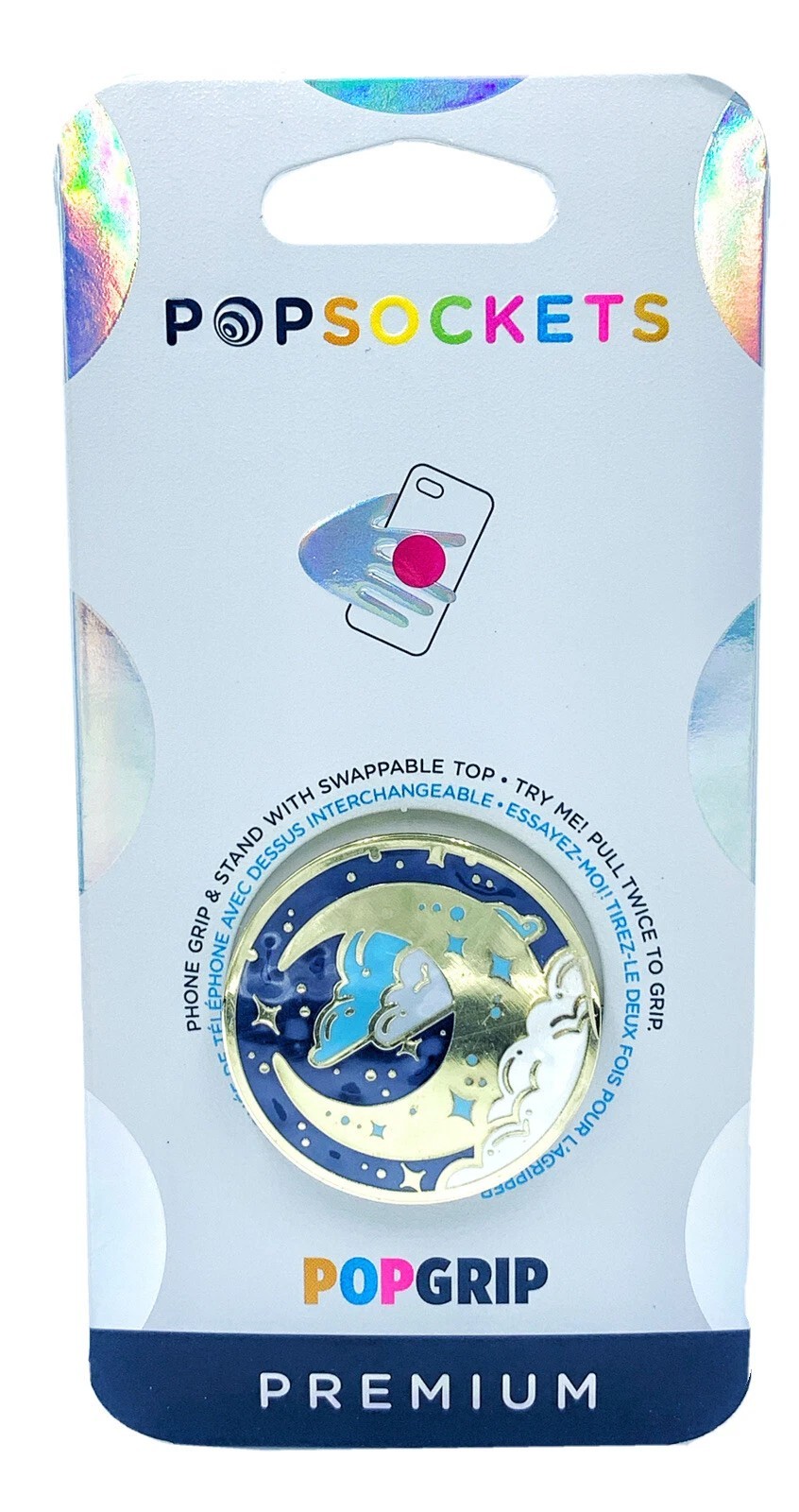 PopSockets PopGrip Metal Enamel Fly Me to the Moon & Stars Celestial Witchy New