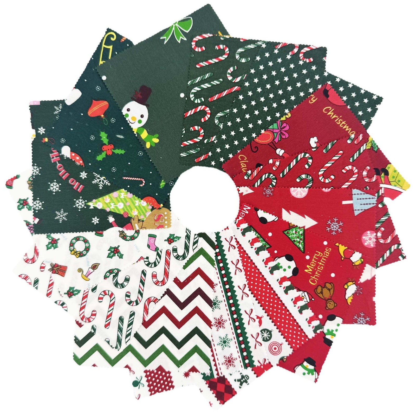 Christmas Charm Pack Fabric Squares,5x5 Inch Pre-Cut Quilting Bundle with Hol...