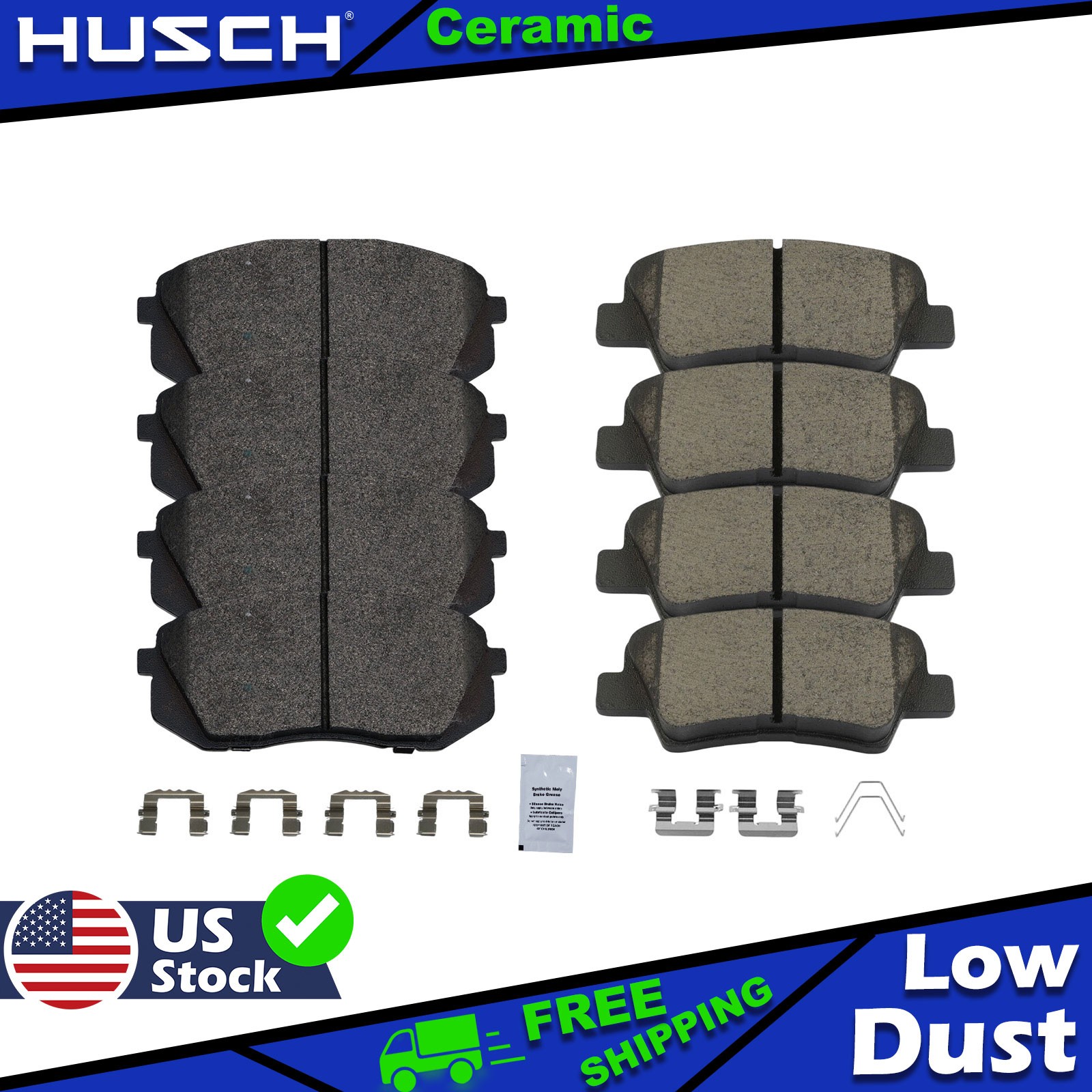 Front and Rear Ceramic Brake Pad for Kia FORTE Optima Soul For Hyundai 2018-2020