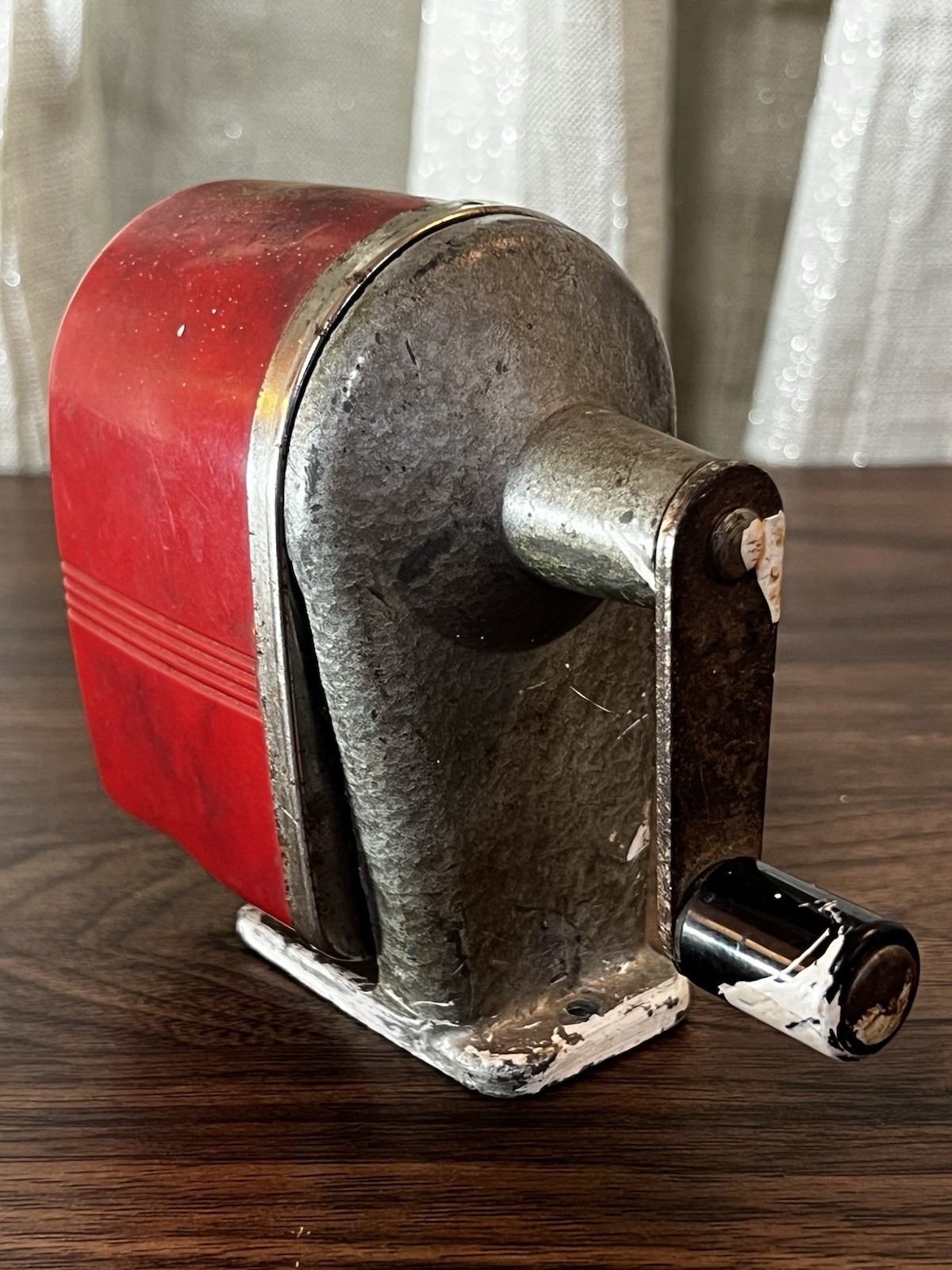 Vintage Red Pencil Sharpener Apsco Midget Desk or Wall Mount Old School
