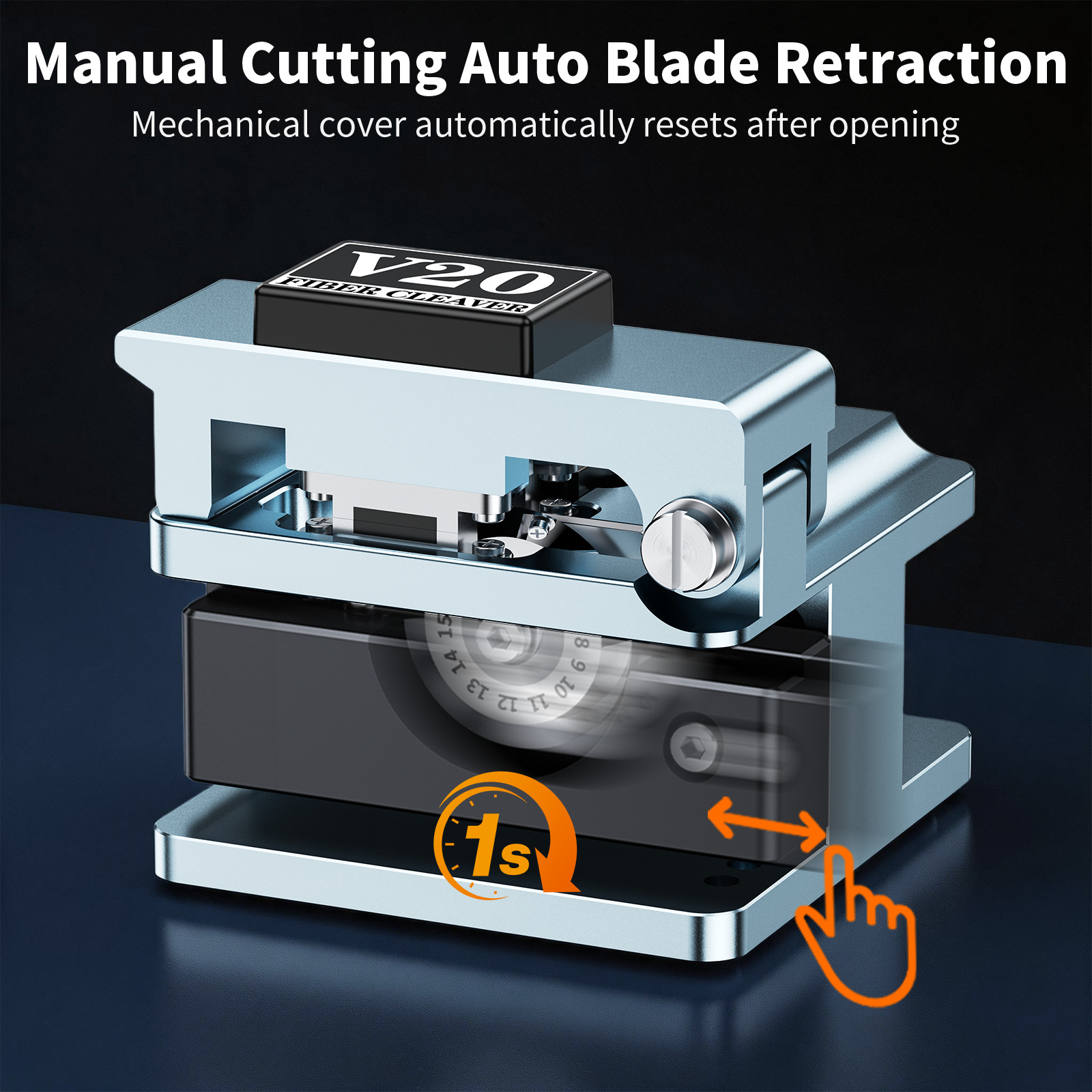 Professional FTTH Fiber Cutter with 16-Step Blade & Auto Return