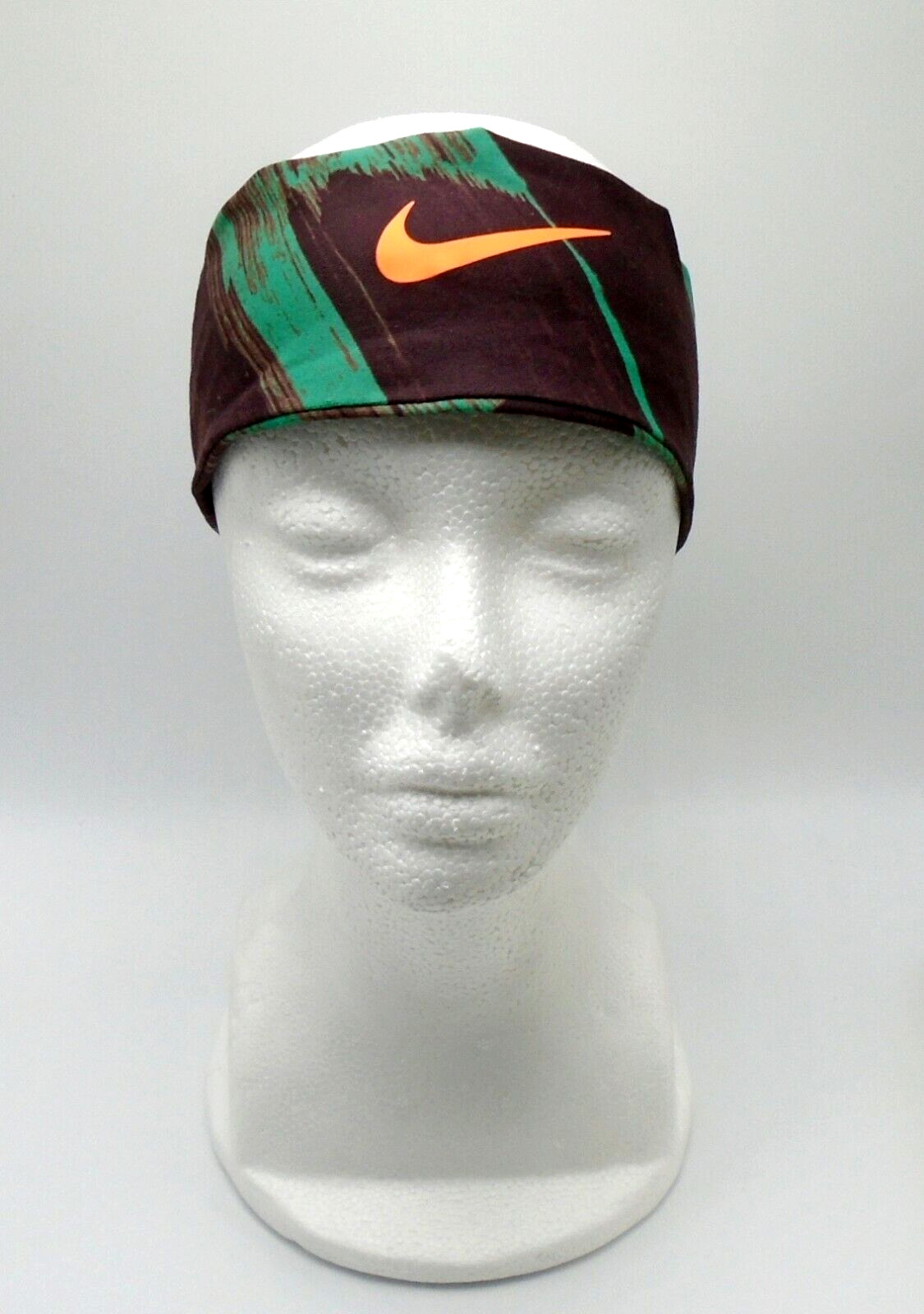 Nike Fury Headband Men's Printed Green Noise/Brown Basalt/Total Orange