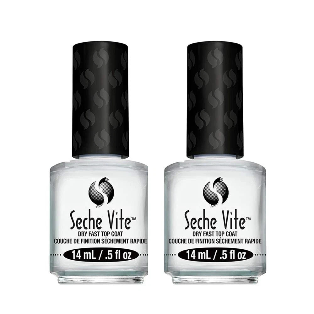 Seche Vite Dry Fast Top Coat Nail Polish 14Ml/0.5 oz (Pack of 2)