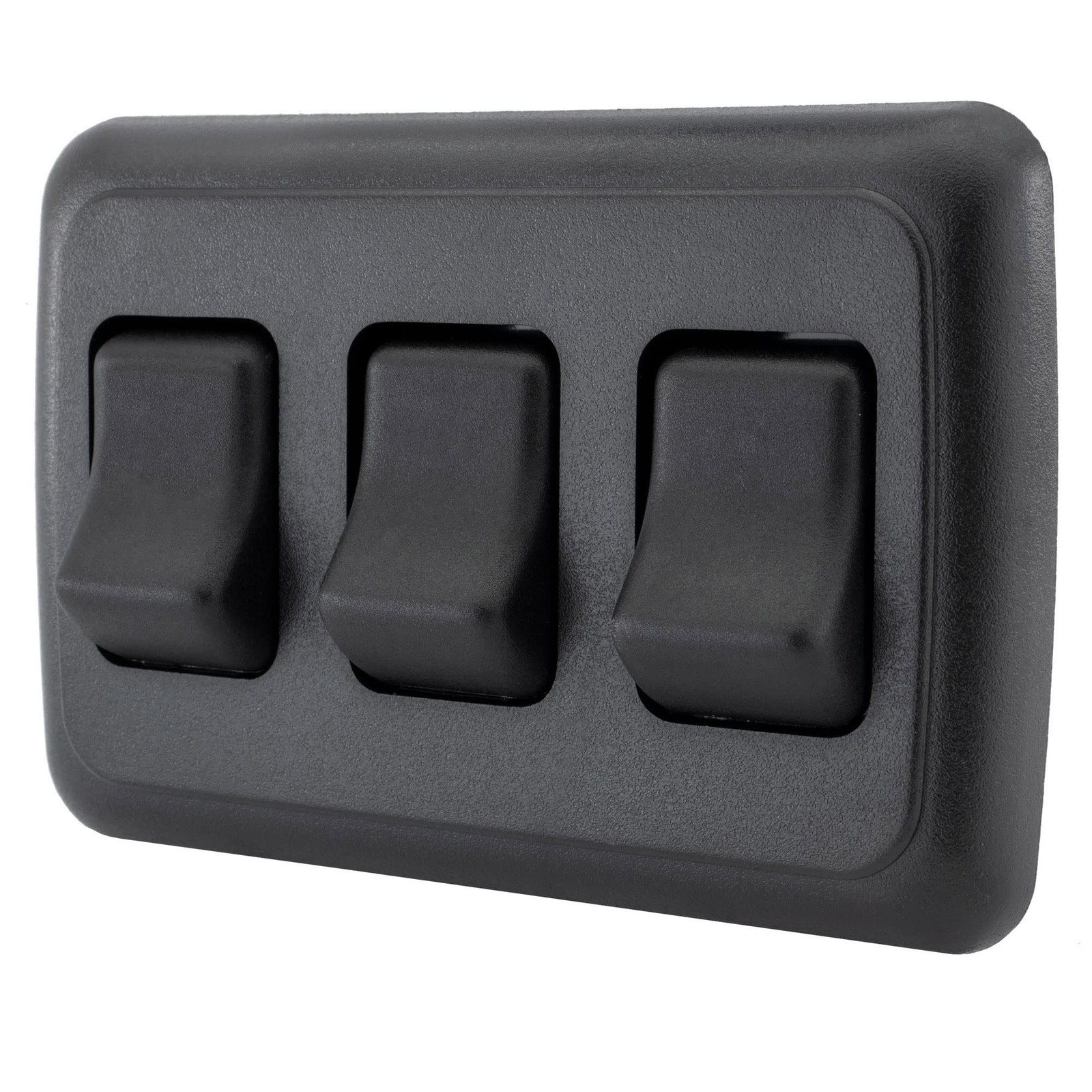 Triple SPST On-Off Switch with Bezel, 12-Volt, for RV, Trailer, Camper (Black)