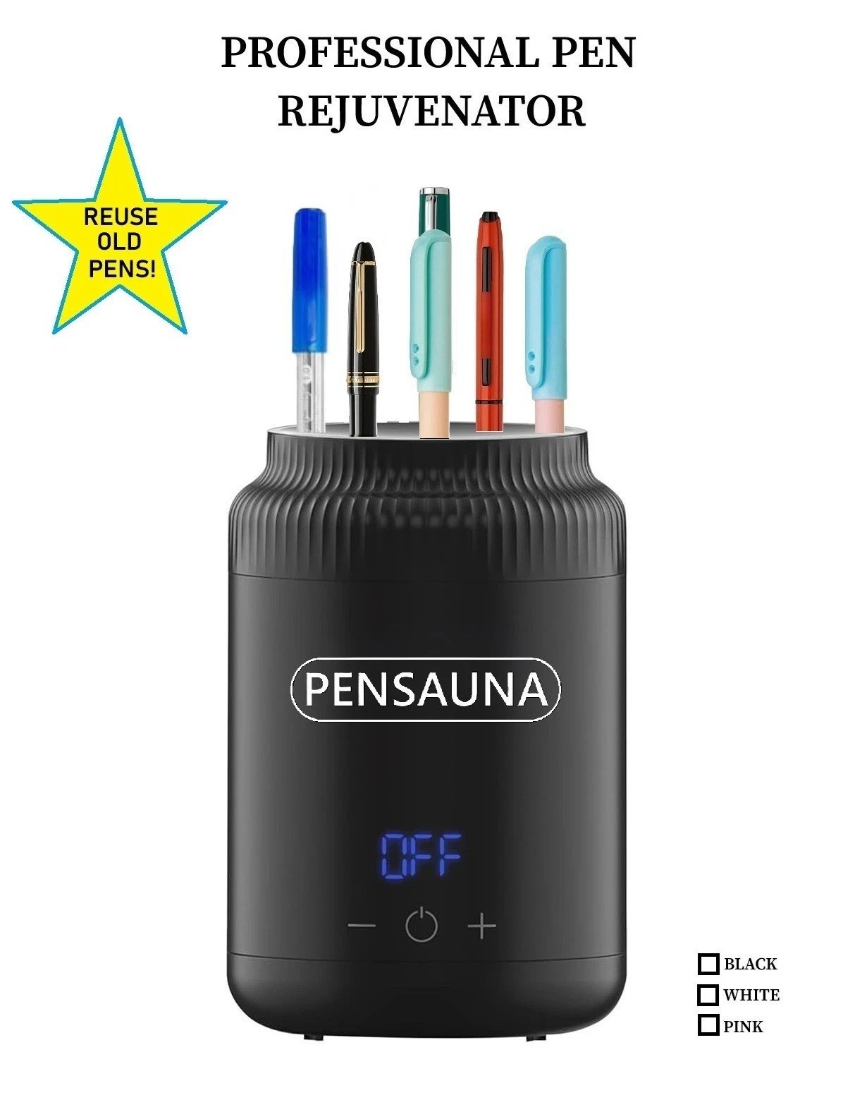 The original Pensauna!! Pen rejuvenator- Pen Warmer- Pen Heater- BLACK
