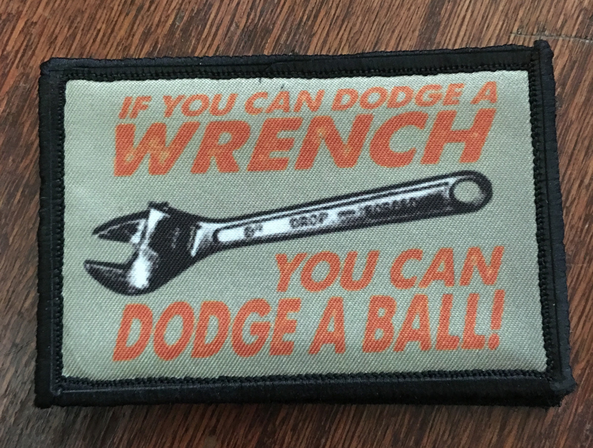 Dodgeball Movie Wrench Morale Patch Tactical Military Army Flag USA Badge Hook